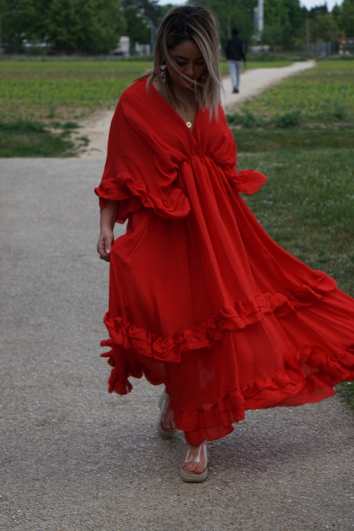 Robe mirage Rouge à volants