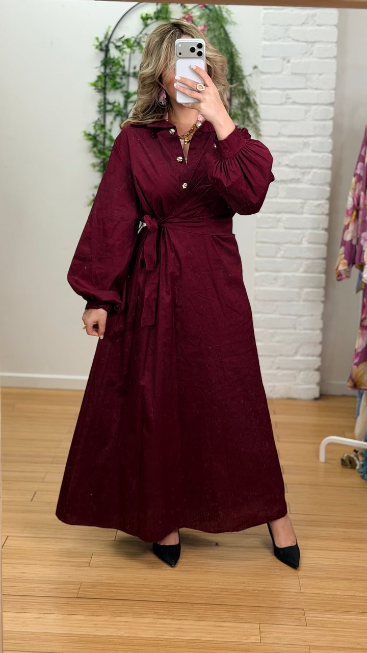 ROBE LINES EN COTON CROISÉE