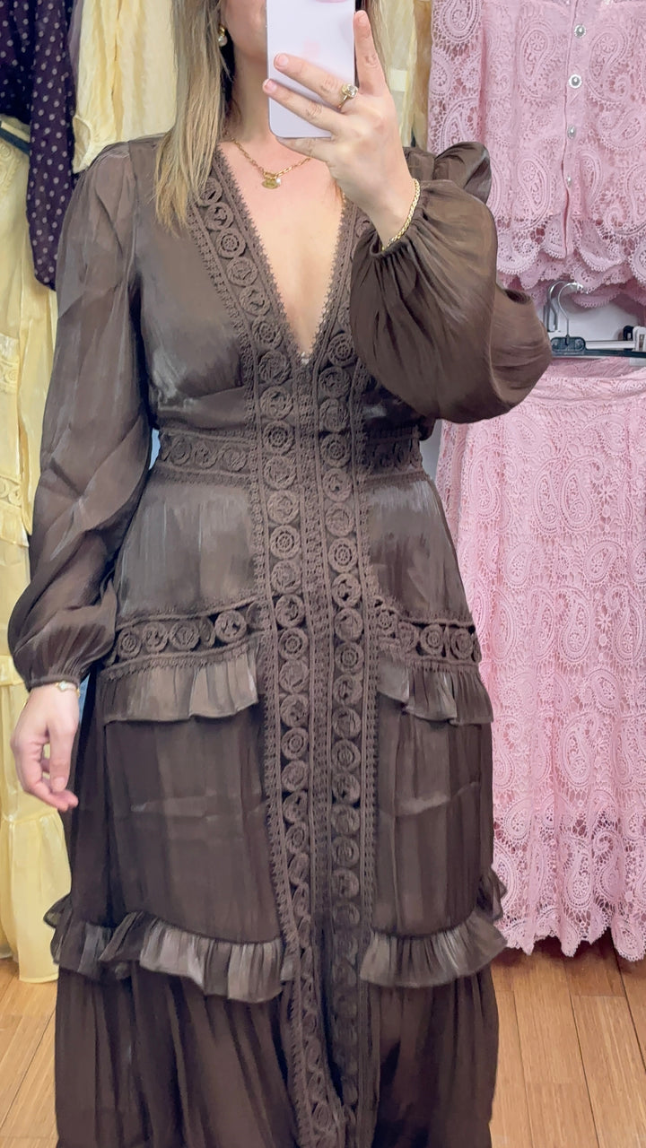 ROBE ROMANCE MARRON