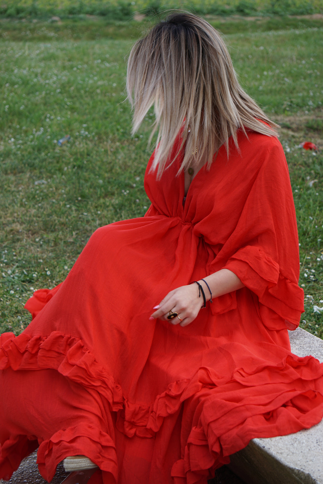 Robe mirage Rouge à volants