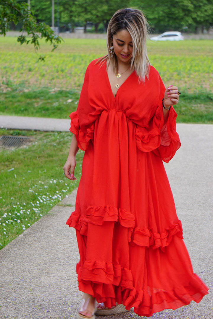 Robe mirage Rouge à volants