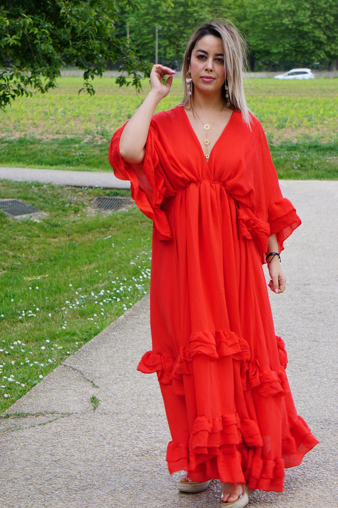 Robe mirage Rouge à volants