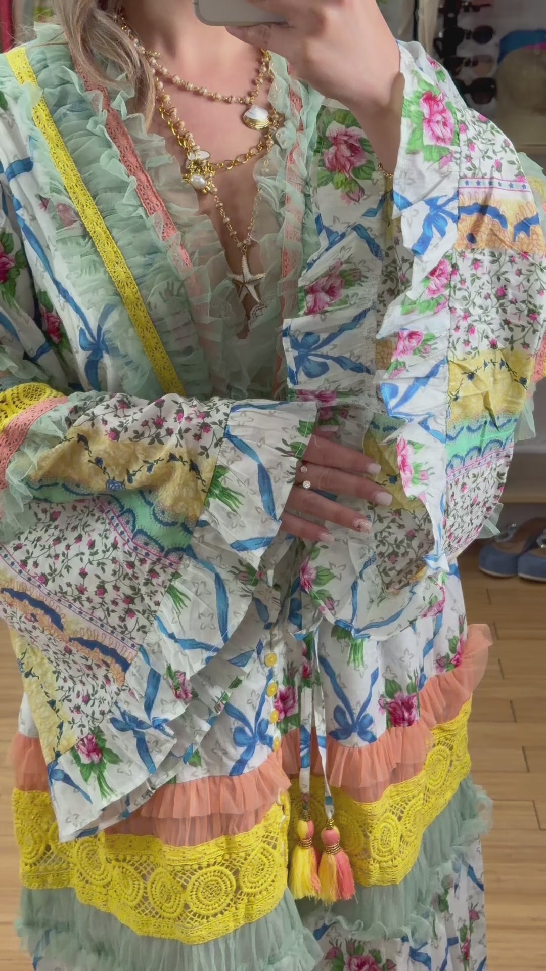 ROBE PRINTEMPS FLEURIE 100%  COTON BOHÈME